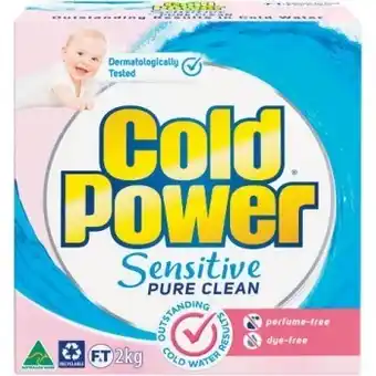 Woolworths Cold power sensitive pure clean laundry powder 1.8-2 kg offer
