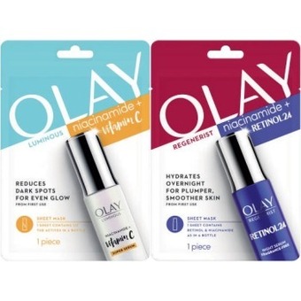 Coles Olay regenerist or luminous sheet mask 1 pack offer