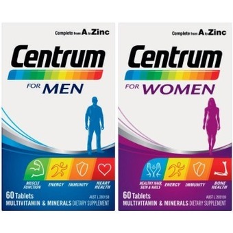 Coles Centrum for men or women 60 pack offer