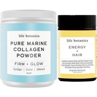 Coles Life botanics energy + hair 60 pack or marine collagen unflavoured 150g offer