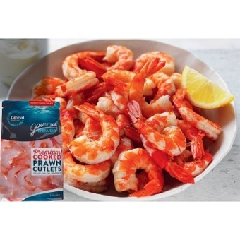 IGA Global seafoods prawns cooked tail on 500g offer