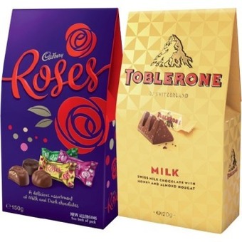 IGA Cadbury roses 150g or toblerone 120g gift pack offer