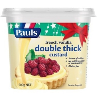 IGA Pauls french vanilla or rich chocolate double thick custard 900g offer