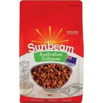 IGA Sunbeam australian sultanas or mixed fruit 1kg offer