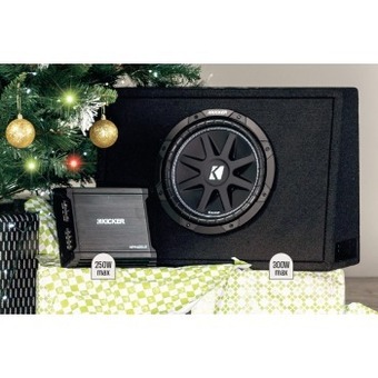 Autobarn Kicker 10” subwoofer in slim enclosure plus amplifier & wiring kit offer