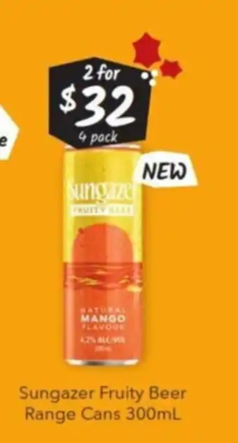 Sungazer Fruity Beer Range Cans 300ml