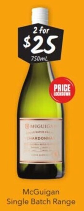 Cellarbrations McGuigan Single Batch Range 750ml offer