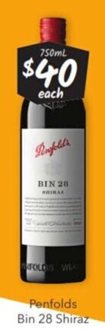 Cellarbrations Penfolds Bin 28 Shiraz offer