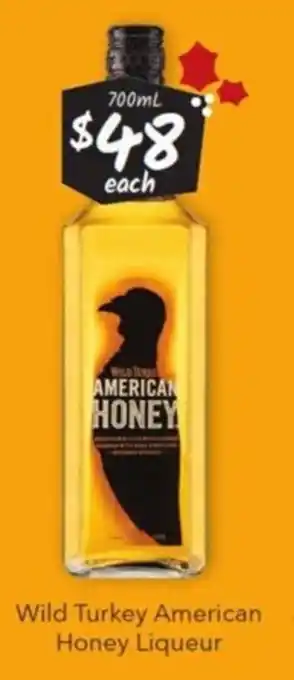 Cellarbrations Wild Turkey American Honey Liqueur 700ml offer