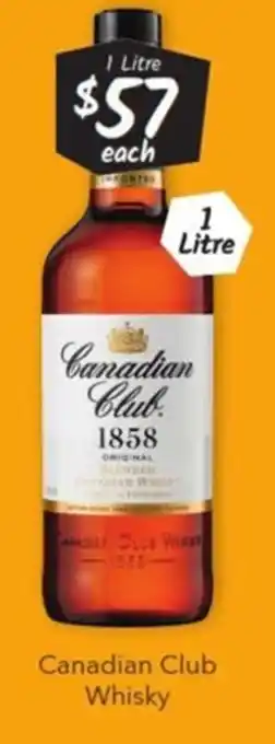 Cellarbrations Canadian Club Whisky 1 Litre offer