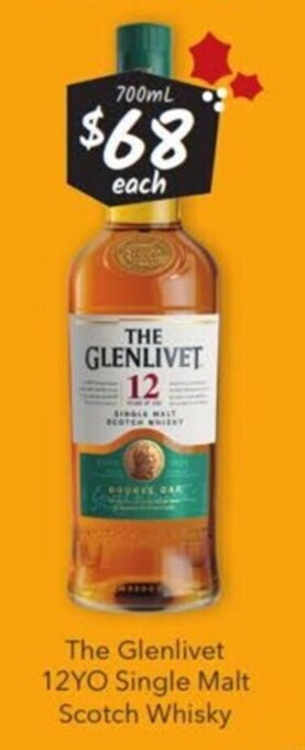 Cellarbrations The Glenlivet 12YO Single Malt Scotch Whisky offer