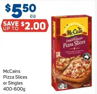 Foodland McCains Pizza Slices or Single 400-600g offer