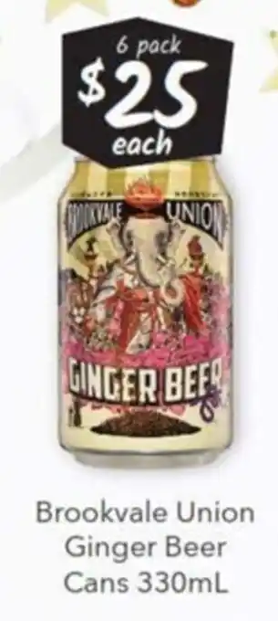 Cellarbrations Brookvale Union Ginger Beer Cans 330ml offer