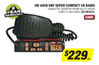 Autobarn 5W 80ch UHF Super Compact CB Radio offer