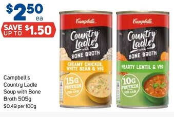 Foodland Campbell's Country Ladle Soup with Bone Broth 505g offer