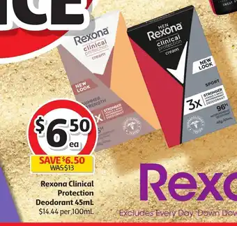 Coles Rexona Clinical Protection Deodorant 45ml offer