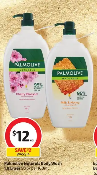 Coles Palmolive Naturals Body Wash 1.8 Litres offer
