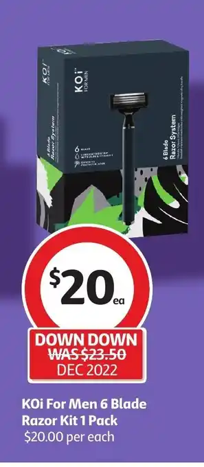 Coles KOi for Men 6 Blade Razor Kit 1 Pack offer