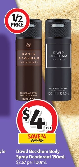 Coles David Beckham Body Spray Deodorant 150ml offer