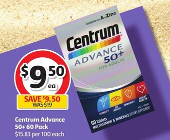 Coles Centrum Advance 50+ 60 Pack offer