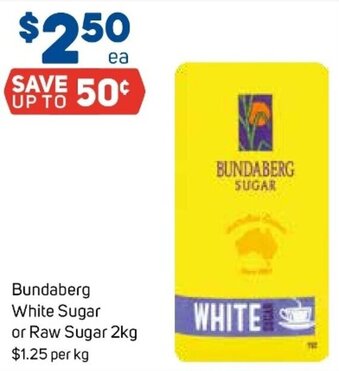 Foodland Bundaberg White Sugar or Raw Sugar 2kg offer