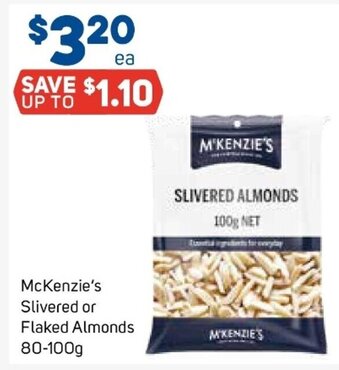 Foodland McKenzie's Slivered or Flaked Almonds 80-100g offer