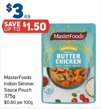 Foodland MasterFoods Indian Simmer Sauce Puoch 375g offer