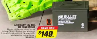 Autobarn Air Bullet 12V 160L Air Compressor offer