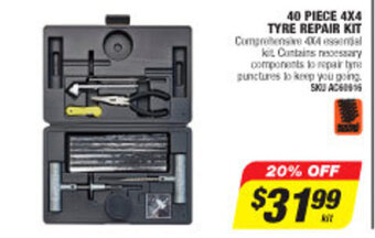Autobarn 40 Piece 4x4 Tyre Repair Kit offer