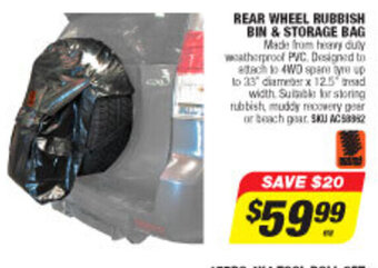 Autobarn Rear Wheel Rubbish Bin & Storage Bag offer