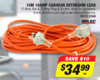 15M 15AMP Caravan Extension Lead