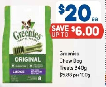 Foodland Greenies Chew Dog Treats 340g offer