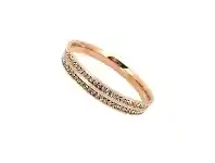 Bevilles Jewellery Rose Stainless Steel Crystal Channel Bangle offer