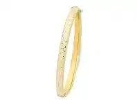 Bevilles Jewellery 9ct Two Tone Gold Silver Infused Bangle offer