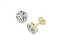 Bevilles Jewellery 9ct Yellow Gold Diamond Set Stud Earrings offer