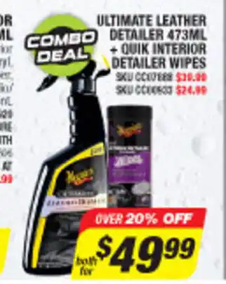Autobarn Ultimate Leather Detailer 473ml + Quik Interior Detailer Wipes offer