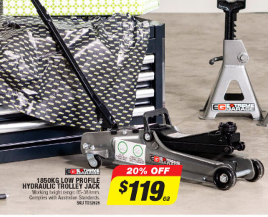 1850kg Low Profile Hydraulic Trolley Jack offer at Autobarn