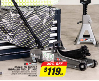 Autobarn 1850kg Low Profile Hydraulic Trolley Jack offer