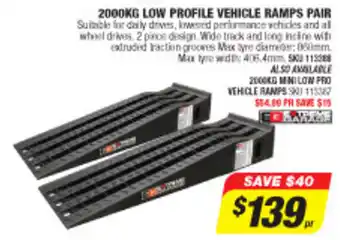 Autobarn 2000kg Low Profile Vehicle Ramps Pair offer