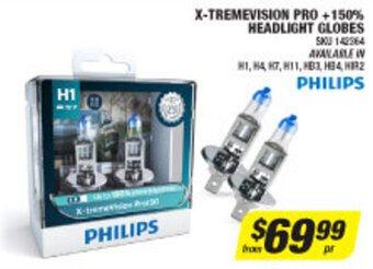Autobarn Philips - X-Tremevision Pro +150% Headlight Globes offer