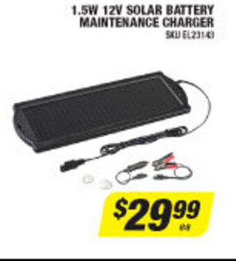 Autobarn 1.5W 12V Solar Battery Maintenance Charger offer