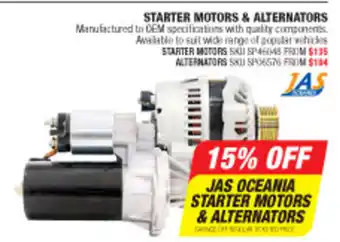 JAS Oceania Starter Motors & Alternators