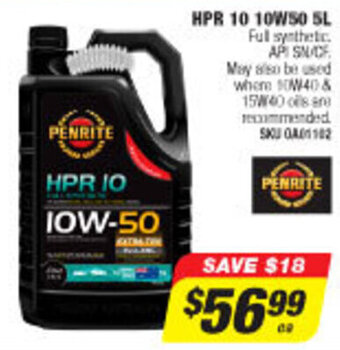 Autobarn Penrite - HPR 10 10W50 5L offer