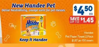 Foodland Handee Pet Paper Towel 2 Pack offer