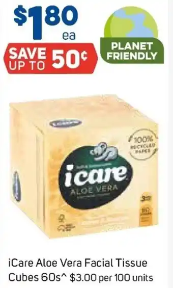 Foodland iCare Aloe Vera Facial Tissue Cubes 60s offer