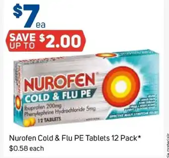 Foodland Nurofen Cold & Flu PE Tablets 12 Pack offer