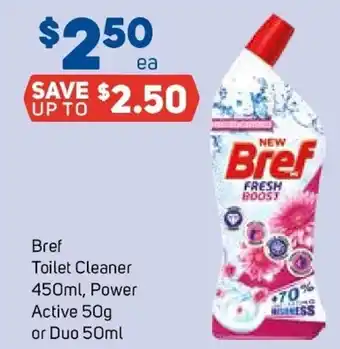 Foodland Bref Toilet Cleaner 450ml, Power Active 50g offer