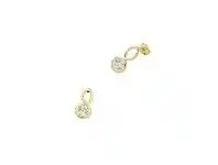 Bevilles Jewellery 9ct Yellow Gold Silver Infused Cubic Zirconia Infinity Earrings offer