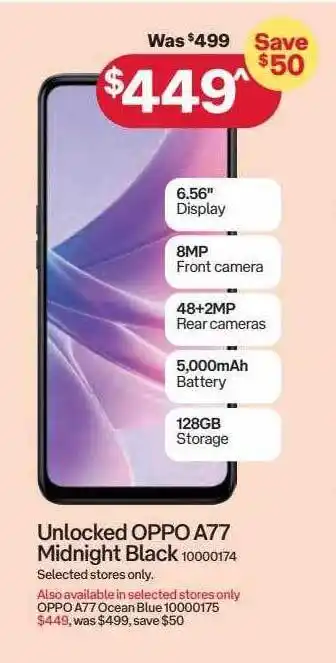 Australia Post Unlocked oppo a77 midnight black offer