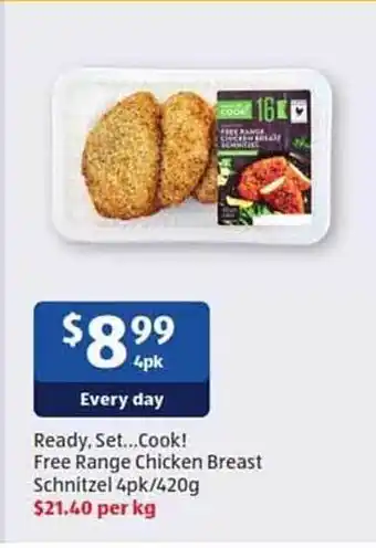 ALDI Ready, set...cook! free range chicken breast schnitzel offer